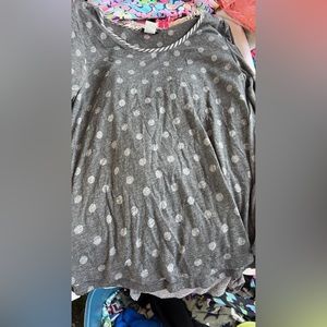 Boutique brand long sleeve Polka dot top, size small